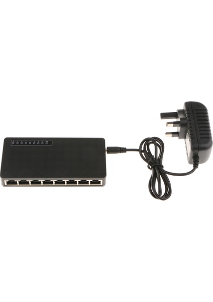 8 Bağlantı Noktası 10 100MBPSMASAÜSTÜ Ethernet Ağı Lan Güç Adaptör Anahtarı Hub (Yurt Dışından)