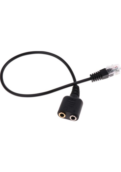 Kabloyu Kullanarak Çift 3,5mm Dişi Ila Rj9 Erkek Adaptör Pc Kulaklık Telefonu (Yurt Dışından)