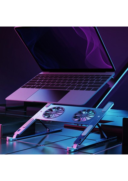 Laptop Standı Taşınabilir Çıkarılabilir Soğutma Fanı ile Dizüstü Gümüş Sessiz Katlanır (Yurt Dışından) fiyatları