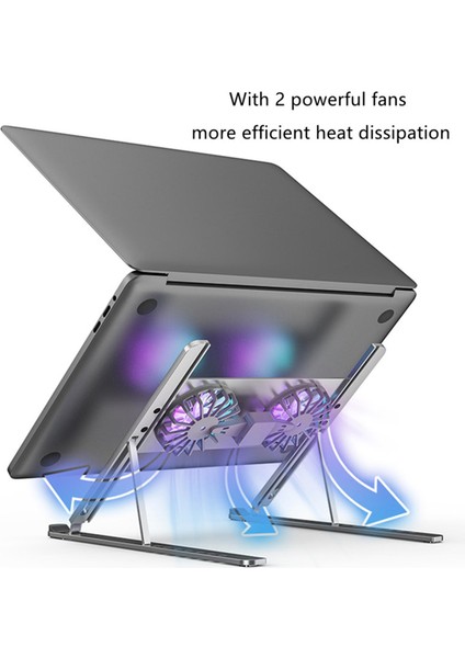 Laptop Standı Taşınabilir Çıkarılabilir Soğutma Fanı ile Dizüstü Gümüş Sessiz Katlanır (Yurt Dışından) modelleri