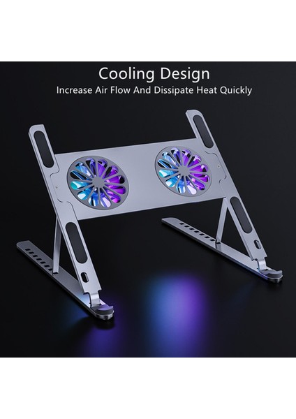 Laptop Standı Taşınabilir Çıkarılabilir Soğutma Fanı ile Dizüstü Gümüş Sessiz Katlanır (Yurt Dışından) fırsatları