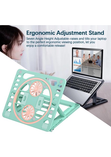 Taşınabilir Katlanır Dizüstü Netbook Bilgisayarmasamasası Standı Tepsi Ergonomik Yeşil (Yurt Dışından)