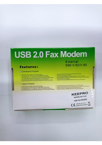 USB Faks Modem - External 56K Tekli