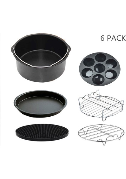 Air Fritöz Aksesuarları 6 Inç (16 cm Çap) 6'lı Pişirme Seti(Yurt Dışından)