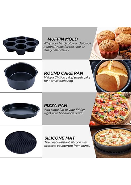 Air Fritöz Aksesuarları 6 Inç (16 cm Çap) 6'lı Pişirme Seti(Yurt Dışından) indirimleri