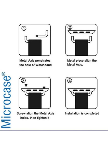 Apple Watch Seri 8 45MM Metal Kordon Kayış Adaptörü - Siyah AL3076 modelleri