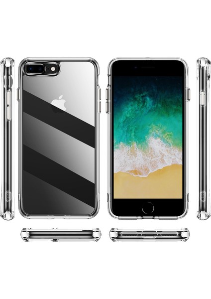 iPhone 8 Plus / 7 Plus Için Crystal Clear Hard Pc Tpu Tampon Koruyucu Kılıf Kapağı - Clear(Yurt Dışından) fiyatları