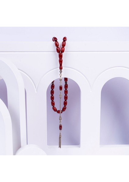 925 Ayar Gümüş Püsküllü Sıkma Kehribar Tesbih fırsatları