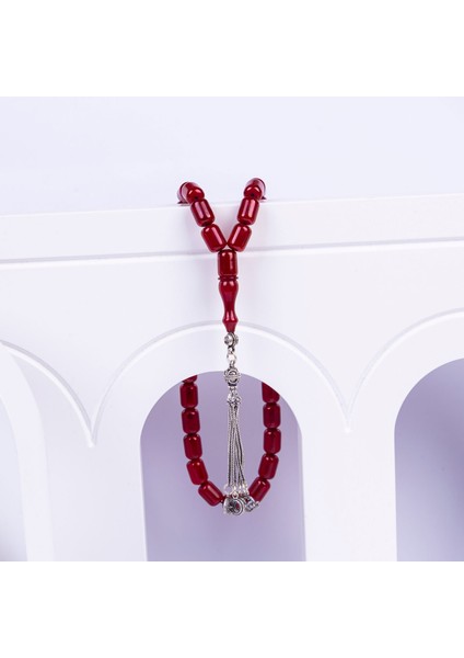 Gümüş Püsküllü Kapsül Kesim Sıkma Kehribar Tesbih fiyatları