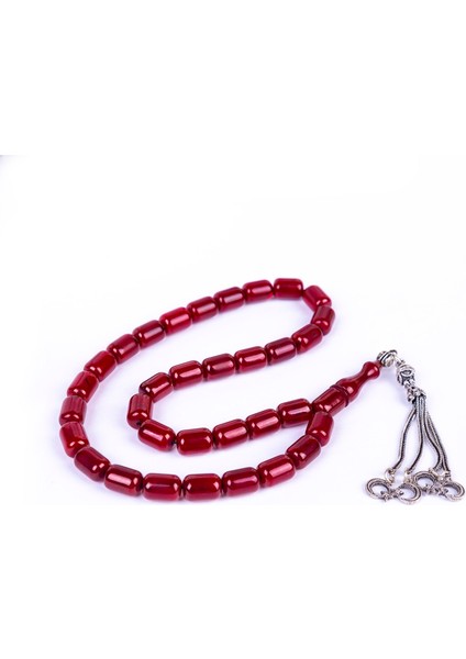 Gümüş Püsküllü Kapsül Kesim Sıkma Kehribar Tesbih modelleri