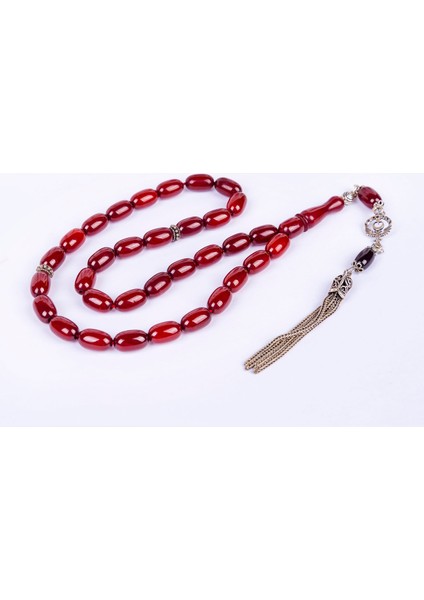 Gümüş Püsküllü Kapsül Model Sıkma Kehribar Tesbih fırsatları