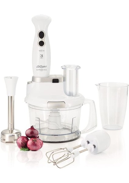 AR1004 Blender Seti, 800ML ve 1.5l Hazne, 1000W, Beyaz