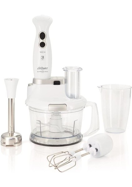 AR1004 Blender Seti, 800ML ve 1.5l Hazne, 1000W, Beyaz