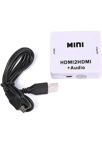 4437 HDMI To HDMI + 3.5mm Ses Sistemi 1080P Analog Dijital Çevirici Adaptör