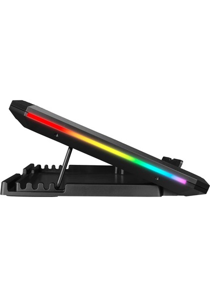 Addison Rampage AD-RC12 Gamezone Siyah 2 Fan 2 USB Rgb Işıklı 15"-17" Notebook Soğutucu Stand