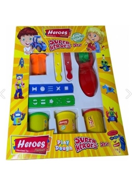 Süper Heroes Oyuncak Glutensiz Oyun Hamuru Seti