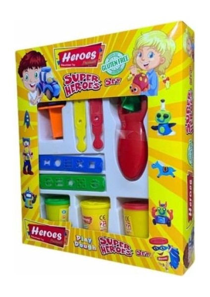 Süper Heroes Oyuncak Glutensiz Oyun Hamuru Seti