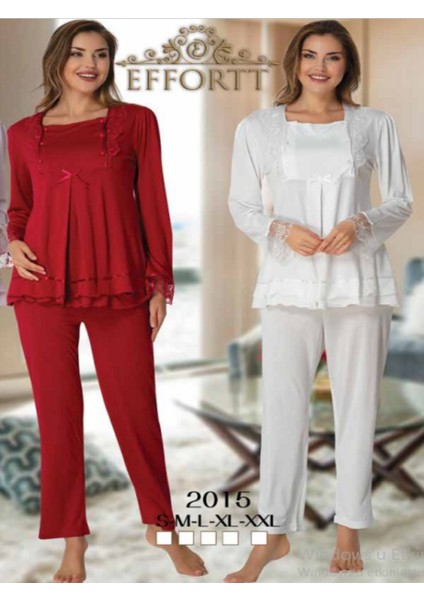 2015 Effortt Pijama Ekru Hamile Pijama Takımı Effortt 2015