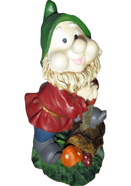Oduncu Cüce Gnome 23 Cm. El Boyaması Biblo Dekoratif El Sanatları Ev&ofis Için Özgün Dekor Ürünü