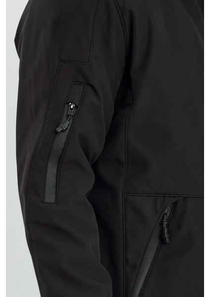 Kapüşonl Çıkabilir Cep Detaylı Içi Kürklü Softshell Mont RD23KE002758