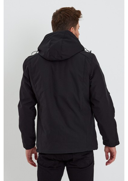 Kapüşonl Çıkabilir Cep Detaylı Içi Kürklü Softshell Mont RD23KE002758