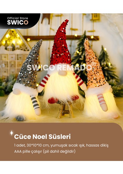 1 Adet Işıklı Noel Gnome Süslemeleri (Yurt Dışından)