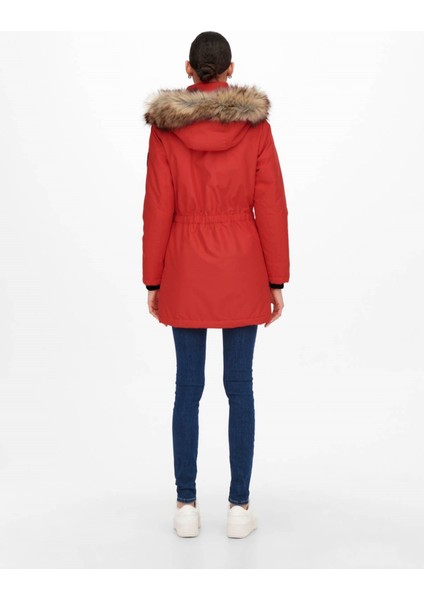 Kadın Parka Kırmızı 15213755 Onliris Fur Winter Parka cc Otw