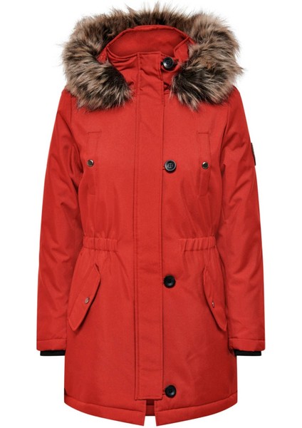 Kadın Parka Kırmızı 15213755 Onliris Fur Winter Parka cc Otw