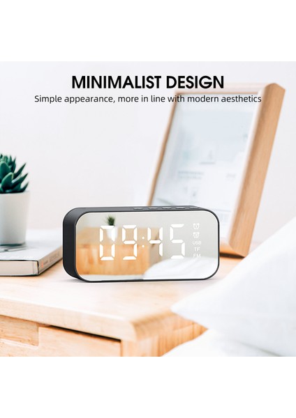 G50 Kablosuz Bluetooth Hoparlör Fm Radyo Mini Taşınabilir Kart Ayna Çalar Saat (Yurt Dışından) fiyatları