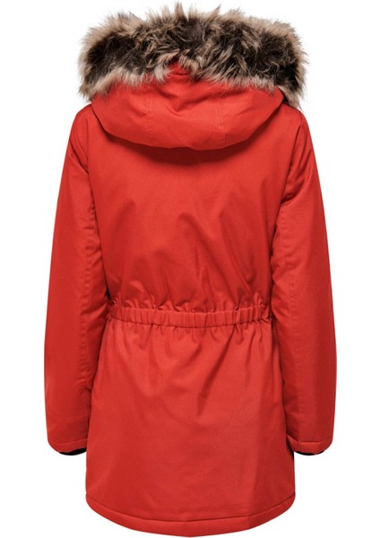 Kadın Parka Kırmızı 15213755 Onliris Fur Winter Parka cc Otw fırsatları