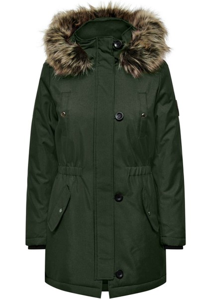 Kadın Parka Yeşil 15213755 Onliris Fur Winter Parka cc Otw