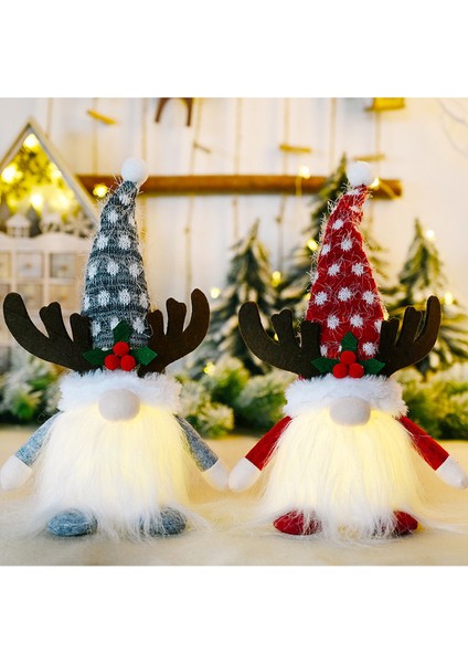 2 Adet Işıklı Noel Gnome Süslemeleri (Yurt Dışından)