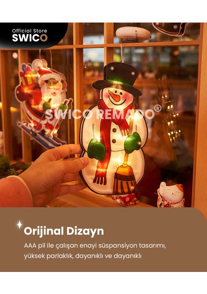 Vantuz Kancalı Noel Pencere Asma Işıkları (Yurt Dışından)