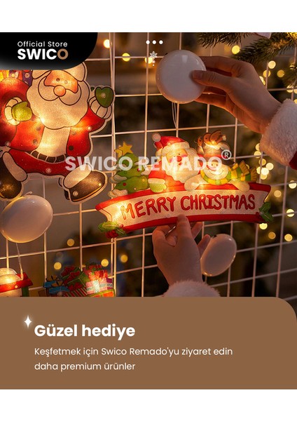 Vantuz Kancalı Noel Pencere Asma Işıkları (Yurt Dışından)