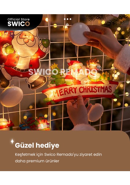 Vantuz Kancalı Noel Pencere Asma Işıkları (Yurt Dışından)