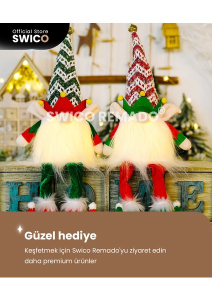 2 Adet Işıklı Noel Gnome Süslemeleri (Yurt Dışından)