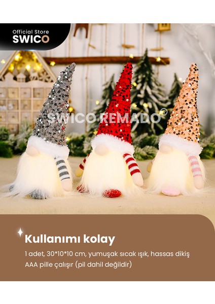 1 Adet Işıklı Noel Gnome Süslemeleri (Yurt Dışından)