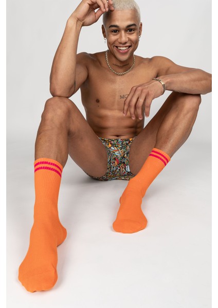 Motley Socks Unisex Nakışlı Uzun Tenis Çorap - Rainbow 4