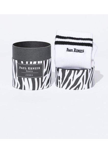 Motley Socks Unisex Nakışlı Uzun Tenis Çorap - Zebra