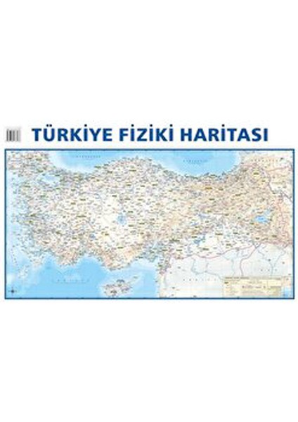 Türkiye Mülki Idare Bölümleri Fiziki Haritası 50X35 (Çift Taraflı)