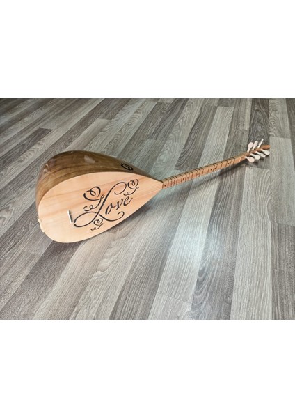 Bağlama 'love' Desenli Uzun Sap Tam Set Saz