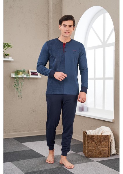 23706 Erkek Patlı Baskılı Pijama Takım