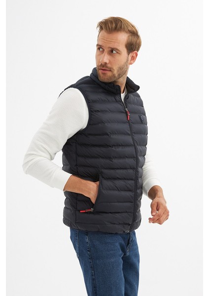 Erkek Slim Fit Şişme Yelek Lacivert - 305DNGR