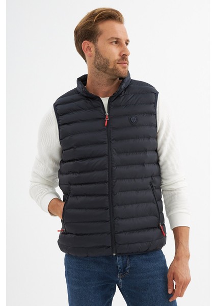 Erkek Slim Fit Şişme Yelek Lacivert - 305DNGR