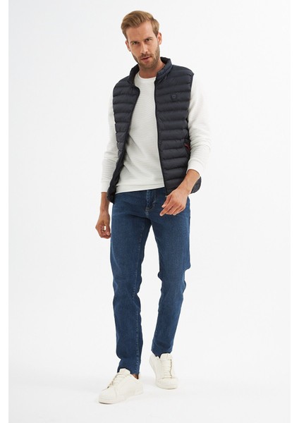 Erkek Slim Fit Şişme Yelek Lacivert - 305DNGR fırsatları