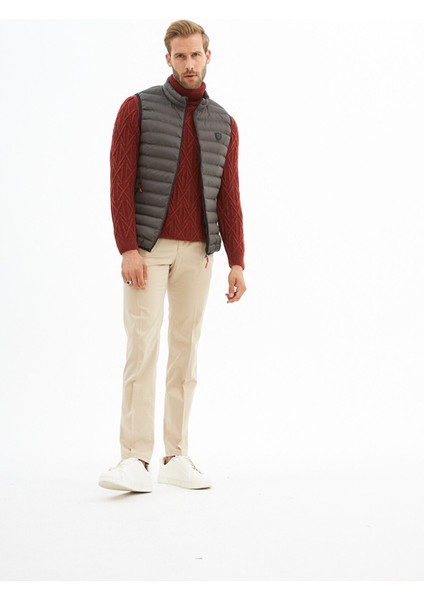 Erkek Slim Fit Şişme Yelek Antrasit - 305DNGR