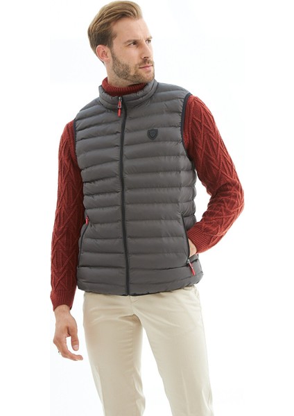 Erkek Slim Fit Şişme Yelek Antrasit - 305DNGR fırsatları