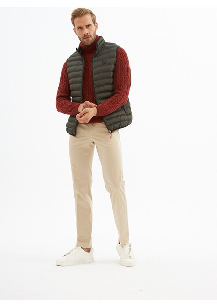 Erkek Slim Fit Şişme Yelek Haki - 305DNGR