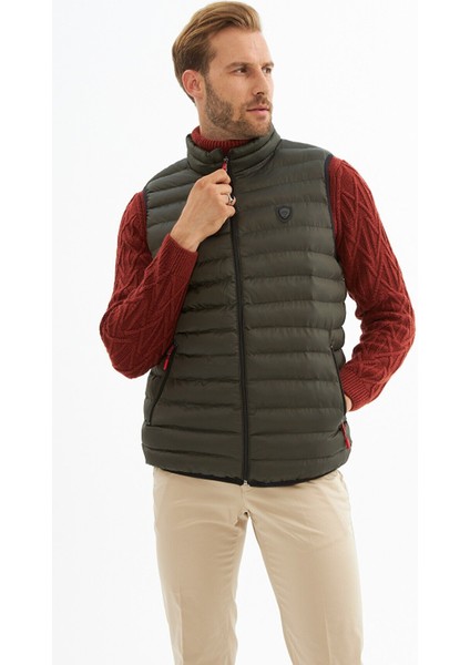 Erkek Slim Fit Şişme Yelek Haki - 305DNGR