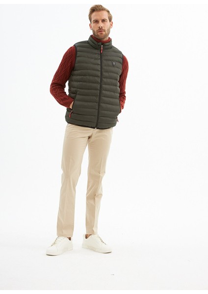 Erkek Slim Fit Şişme Yelek Haki - 305DNGR